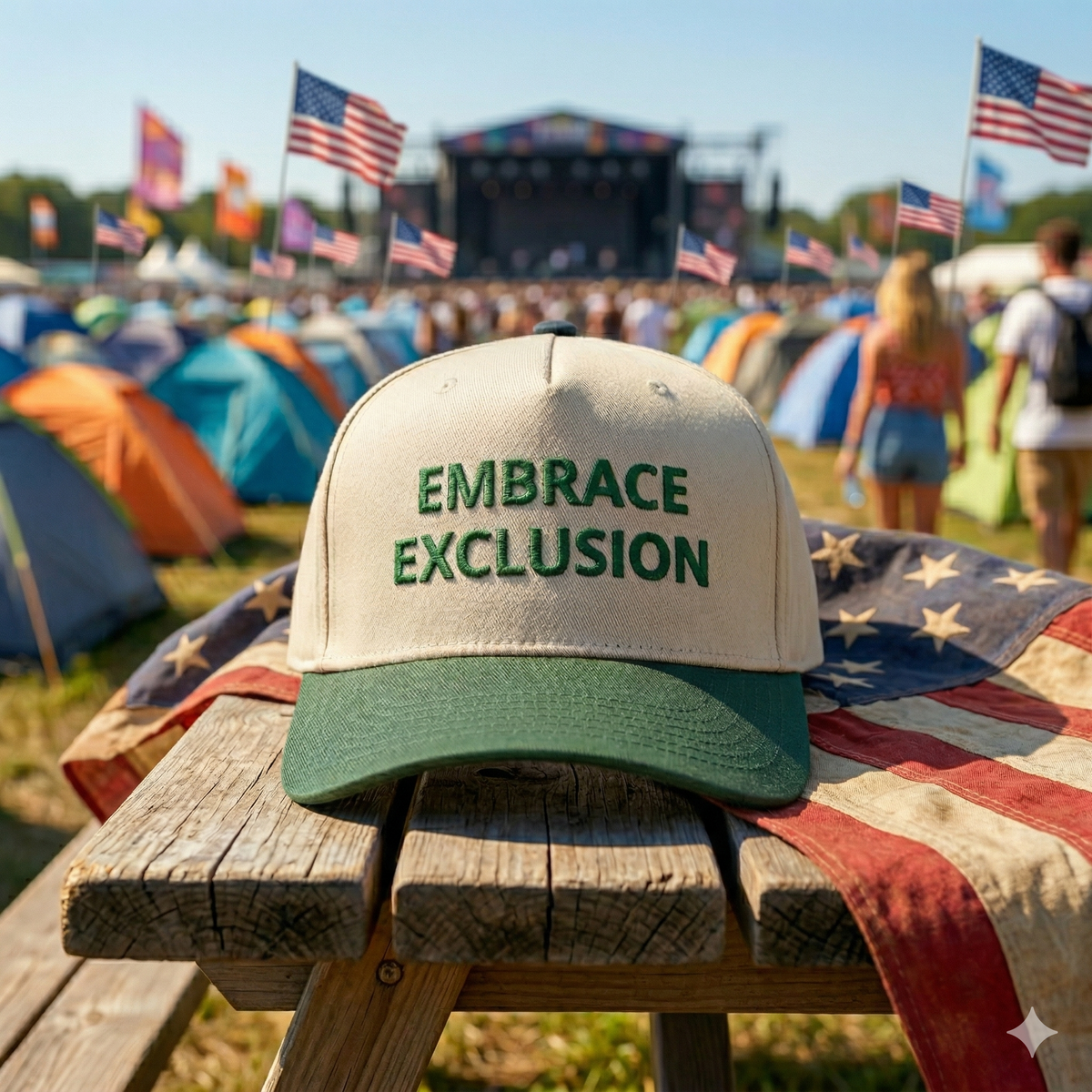 EMBRACE EXCLUSION Vintage Tan/Dark Green Hat